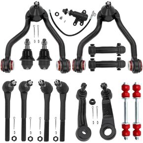 15pc Front End Suspension Kit with Polyurethane Bushing for 1995-1999 Chevy GMC K1500 K2500 Tahoe Yukon Cadillac Escalade - 4WD Stamped Steel Lower Control Arms Models