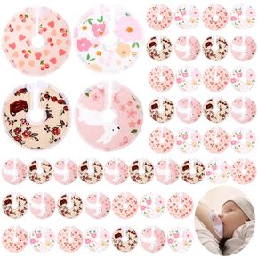 48 Pcs G Tube Button Covers Tube Holder Feeding Tube Abdominal Reusable Accessories Peg Tube Soft Absorbent Breast Feeding Pads for Kids Breastfeeding Support Nursing Care Stay Dry, 4 Designs