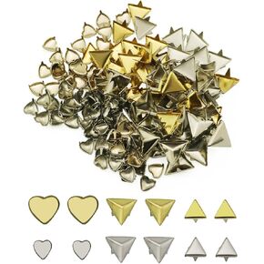 XGNG 120PCS Nailheads Spots Studs Decorative Leather Rivet DIY Prongs Rivets Metal Punk Rivets Triangle Pyramid Studs for Leather Craft Jacket Belt Bag Shoes