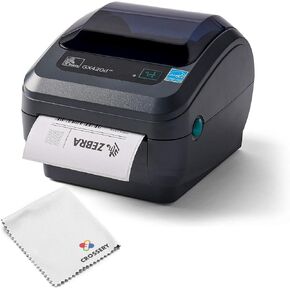 Zebra GX420D Thermal Label Printer - Complete Bundle Includes Zebra Label Printer GX420D Direct Thermal Receipt Barcode Printer and Microfiber Cleaning Cloth (Renewed)