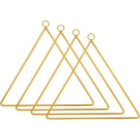 PATIKIL 10 Inch Metal Floral Hoop, 4Pcs Triangle Dream Catcher Rings Supplies for Wedding Wreath Decor DIY Party Macrame Wall Hanging Craft, Gold Tone