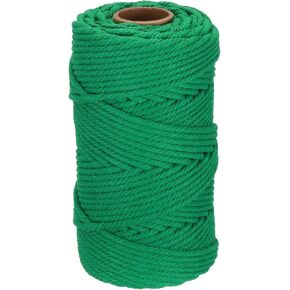 DMiotech 3mm x 100M (109 Yard) Dull Green Natural Cotton Macrame Rope, Wall Hanging Handmade 2 Strands Twisted Macrame Cotton Cord for Plant Hangers, Gift Wrapping Wedding