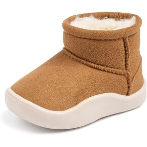 Casazoe Boys Girls Warm Winter Boots Fur Lined Snow Boots Outdoor Soft Winter Ankle Shoes for Toddler/Little Kid