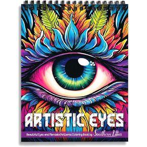 SOUTHERN LOTUS Artistic Eyes Spiral Coloring Book for Adults Women Teens to Relax Stress Relief