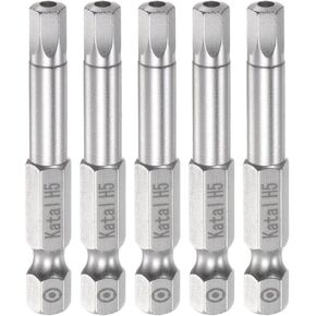 HARFINGTON 5pcs H3 Hex Screwdriver Bit 1/4" Hex Shank 2" Length Magnetic Security Screw Driver Power Tool