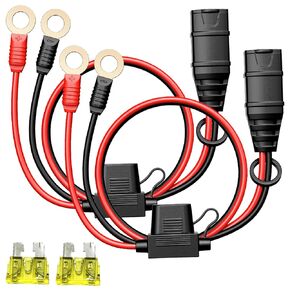 مجموعة من قطعتين من الأسلاك المتوافقة مع NOCO GC008 X-Connect M10 (3/8in) XL، كابل شاحن بطاريات ذكية مزود بصمامات 20 أمبير