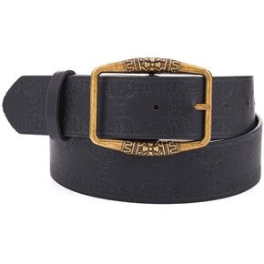 Bounzhi Western Leather Belt for Women Buckle Jeans Belt Vintage Ladies Waist Belt Cowboys Cowgirls Belt