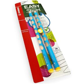 STABILO Easygraph Handwriting Pencils - HB - Left Handed - Light Blue Barrel - Pack of 2