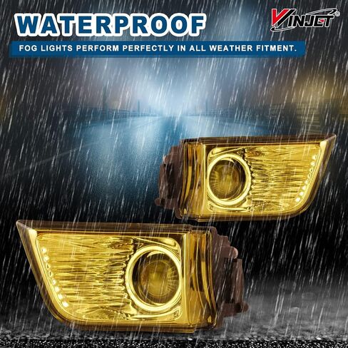 Winjet Fog Lights OEM Series for [2003 2004 2005 Toyota 4Runner] Driving Projector Fog Lights Lamps Assembly Pair Replacement W/9006 12V51W Halogen Bulbs (Clear Lens) in Kuwait