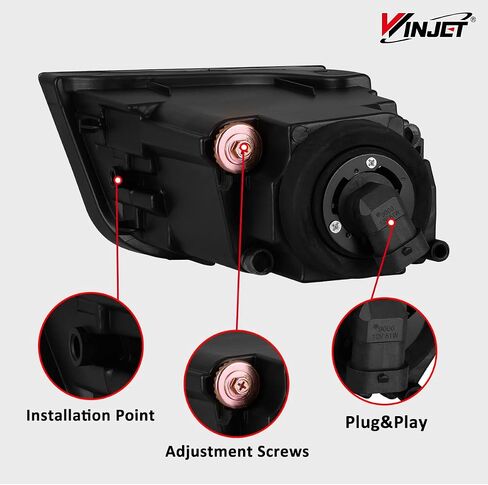 Winjet Fog Lights OEM Series for [2003 2004 2005 Toyota 4Runner] Driving Projector Fog Lights Lamps Assembly Pair Replacement W/9006 12V51W Halogen Bulbs (Clear Lens) in Kuwait
