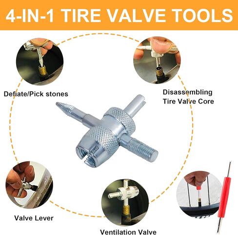 51025 Quick Tire Valve Change Tool for Cars,Tire Valve Stem Core Quickly Replacement Tool Kit,Perfect Tool for Replacing Leaky Valves in Cars,ATVs,Trucks, etc.with TR413/TR414/TR418 in Kuwait