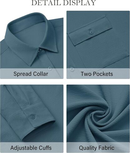 Women's Button Down Blouse Long Sleeve Dress Shirts for Work Office Business Casual Chiffon Tops in Saudi Arabia