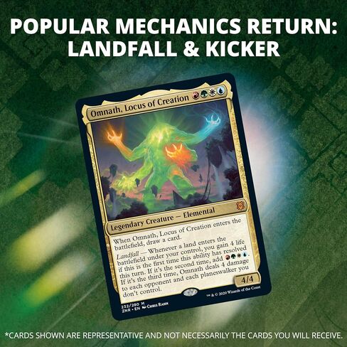 Magic The Gathering Zendikar Rising Draft Booster Box | 36 Booster Packs (540 Cards) + 1 Box Topper | 36 Full Art Lands | Factory Sealed in Saudi Arabia