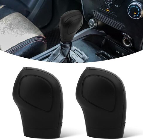 ANBUY قطعتين من أغطية مقبض ناقل الحركة للسيارات، غطاء واقٍ من السيليكون المرن لنقل الحركة، طقم ديكور تلقائي، واقيات متينة لأكمام نقل التروس (أسود) in Kuwait