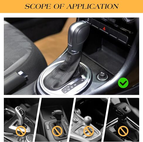 ANBUY قطعتين من أغطية مقبض ناقل الحركة للسيارات، غطاء واقٍ من السيليكون المرن لنقل الحركة، طقم ديكور تلقائي، واقيات متينة لأكمام نقل التروس (أسود) in Kuwait