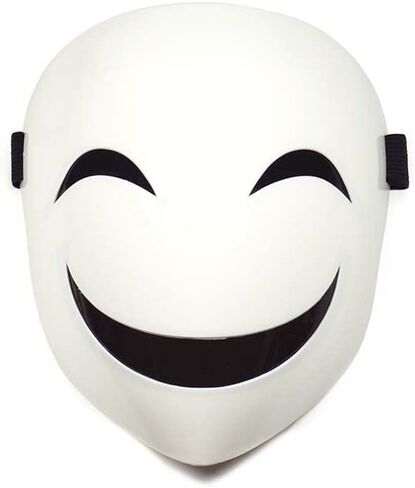 قناع الابتسامة أنيمي كاجيتاني هيروكو كوسبلاي للهالوين باللون الأبيض in Kuwait