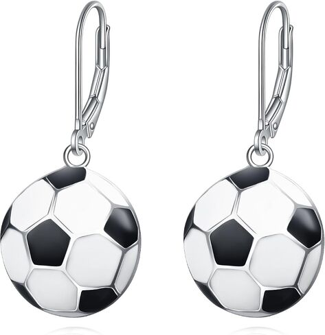 Rnivida Sports Earrings with 925 Sterling Silver Leverback,Football Earring,Basketball Earring,Soccer Earring for Women Jewelry Gifts in Kuwait