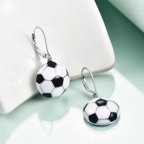 Rnivida Sports Earrings with 925 Sterling Silver Leverback,Football Earring,Basketball Earring,Soccer Earring for Women Jewelry Gifts in Kuwait