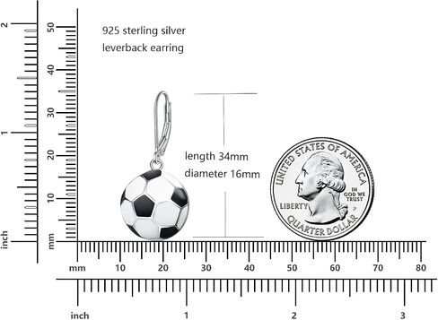 Rnivida Sports Earrings with 925 Sterling Silver Leverback,Football Earring,Basketball Earring,Soccer Earring for Women Jewelry Gifts in Kuwait