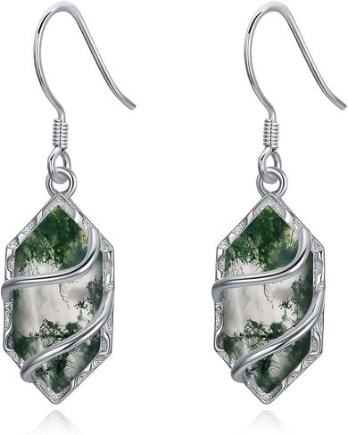 Earrings for Women 925 Sterling Silver Hexagon Gemstone Drop Dangle Earrings Fine Jewelry Anniversary Birthday Christmas Gifts for Women Her in Saudi Arabia