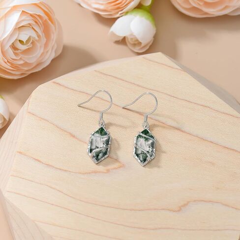 Earrings for Women 925 Sterling Silver Hexagon Gemstone Drop Dangle Earrings Fine Jewelry Anniversary Birthday Christmas Gifts for Women Her in Saudi Arabia