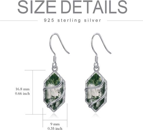 Earrings for Women 925 Sterling Silver Hexagon Gemstone Drop Dangle Earrings Fine Jewelry Anniversary Birthday Christmas Gifts for Women Her in Saudi Arabia