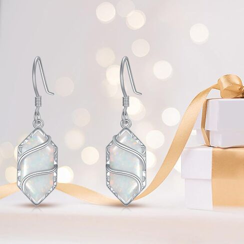 Earrings for Women 925 Sterling Silver Hexagon Gemstone Drop Dangle Earrings Fine Jewelry Anniversary Birthday Christmas Gifts for Women Her in Saudi Arabia