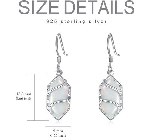 Earrings for Women 925 Sterling Silver Hexagon Gemstone Drop Dangle Earrings Fine Jewelry Anniversary Birthday Christmas Gifts for Women Her in Saudi Arabia