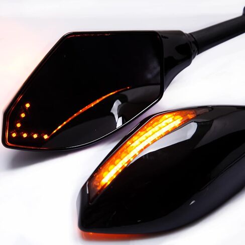 Motorcycle LED Turn Signal Rear View Mirrors with Arrow For Honda Suzuki Racing Bike Sport Bike in Kuwait