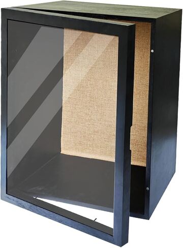 صندوق ظلال كبير مقاس 16 × 20، وعمق خارجي 6 بوصة، إطار صندوق ظلال كبير جدًا من الخشب الطبيعي مع باب مغناطيسي لحفلات الزفاف، وعيد الميلاد، وعيد الحب (متفحم أصلي) in Kuwait