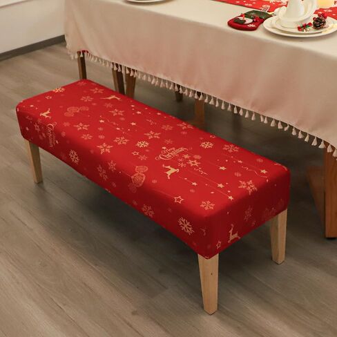 FORCHEER Dining Chair Covers and Bench Covers Set Waterproof Jacquard Chair Slipcover Set of 4 Washable Parsons Chair Slipcover - 4 PCS Chair Cover+1 PC Bench Cover （Waterproof-Light Brown） in Kuwait