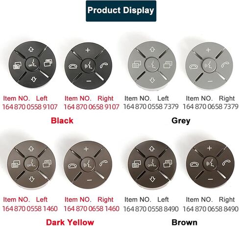 Car Steering Wheel Button Cover Replacement Voice Audio Control for Mercedes Benz C E S Class W204 W212 W221 GLK X204 (1pack Black-Right) in Saudi Arabia