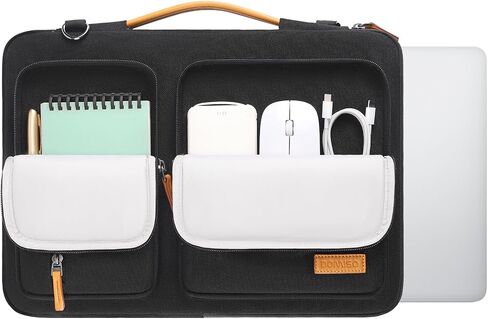 DOMISO 15.6 inch Laptop Sleeve Case Water-Resistant Computer Cover Bag with Detachable Shoulder Straps and Extendable Handle for HP, Dell Notebook,Grey in Kuwait