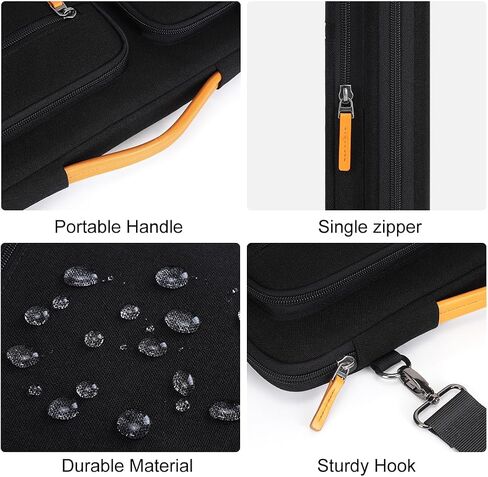 DOMISO 15.6 inch Laptop Sleeve Case Water-Resistant Computer Cover Bag with Detachable Shoulder Straps and Extendable Handle for HP, Dell Notebook,Grey in Kuwait