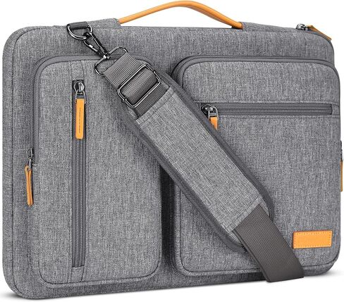 DOMISO 15.6 inch Laptop Sleeve Case Water-Resistant Computer Cover Bag with Detachable Shoulder Straps and Extendable Handle for HP, Dell Notebook,Grey in Kuwait