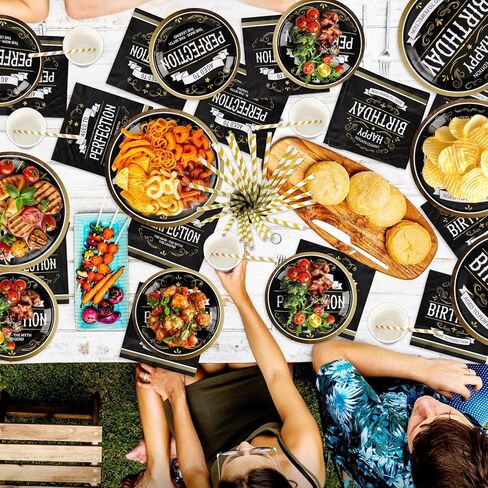 زينة حفلات عيد ميلاد الخنزير، 120 قطعة من لوازم الحفلات ذات طابع الخنزير، أدوات مائدة رائعة للاستعمال مرة واحدة تتضمن أطباق ورقية ومناديل وأكواب وقش | يخدم 24 in Kuwait