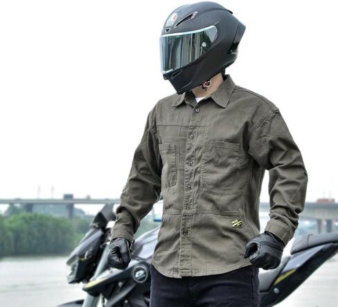 Men's Motorcycle Shirt All Season Biker Shirt Water Resistant and Durable with 5x CE Armor in Saudi Arabia