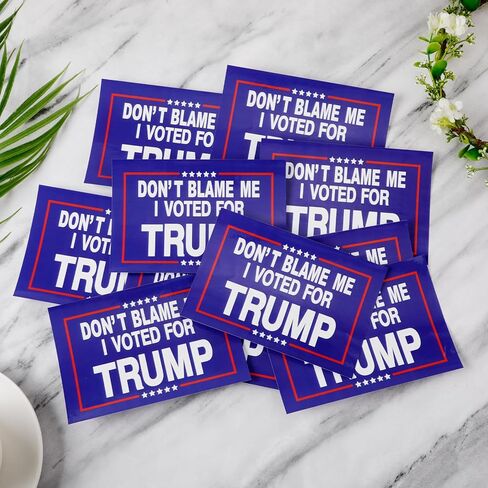 10 قطع من ملصقات ترامب ذاتية اللصق، مقاس 5.91 × 3.94 بوصة، لقد قمت بالتصويت لملصقات ترامب المقاومة للماء، ملصقات الحملة الرئاسية للسيارات والشاحنات (أزرق داكن) in Kuwait