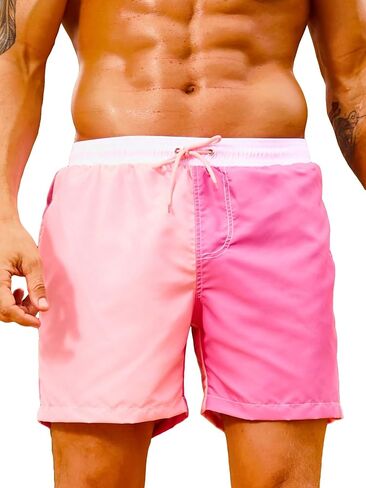 Floerns Men's Colorblock Drawstring Elastic Waist Trunk Shorts with Pockets in Saudi Arabia