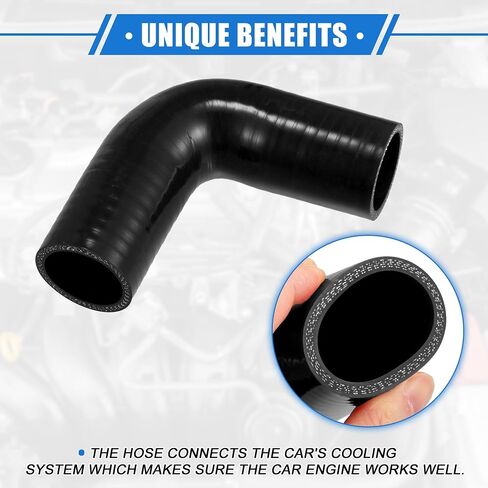 90 Degree Elbow Coupler Silicone Hose, 38mm 1.5" ID 102mm Length Intercooler Tube Universal for Car Engine Durable Silicone Black for Turbo Intake in Saudi Arabia