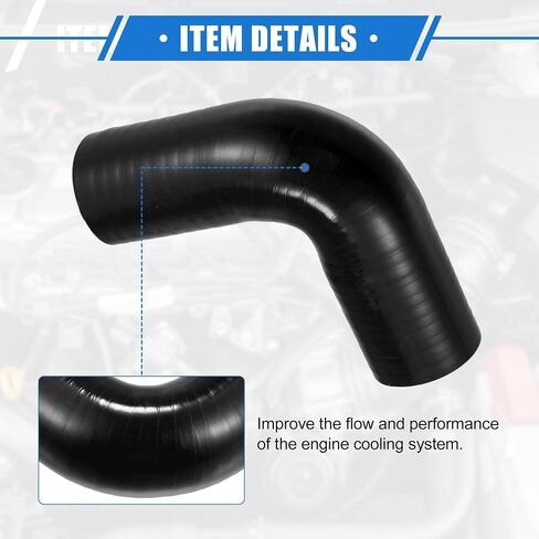 90 Degree Elbow Coupler Silicone Hose, 38mm 1.5" ID 102mm Length Intercooler Tube Universal for Car Engine Durable Silicone Black for Turbo Intake in Saudi Arabia