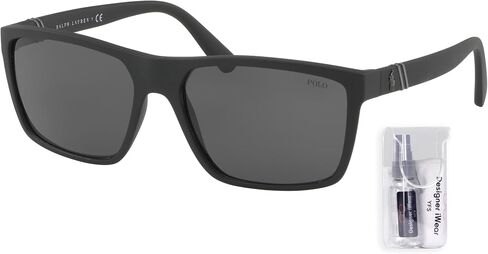 POLO RALPH LAUREN PH4133 Rectangle Sunglasses for Men + BUNDLE With Designer iWear Complimentary Eyewear Kit in Saudi Arabia
