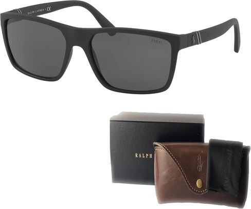 POLO RALPH LAUREN PH4133 Rectangle Sunglasses for Men + BUNDLE With Designer iWear Complimentary Eyewear Kit in Saudi Arabia