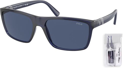 POLO RALPH LAUREN PH4133 Rectangle Sunglasses for Men + BUNDLE With Designer iWear Complimentary Eyewear Kit in Saudi Arabia