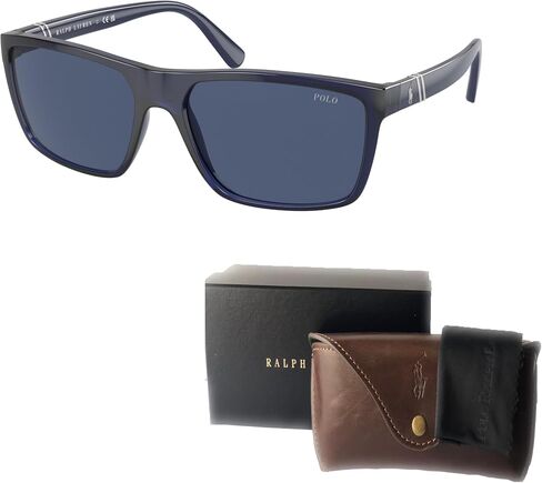 POLO RALPH LAUREN PH4133 Rectangle Sunglasses for Men + BUNDLE With Designer iWear Complimentary Eyewear Kit in Saudi Arabia