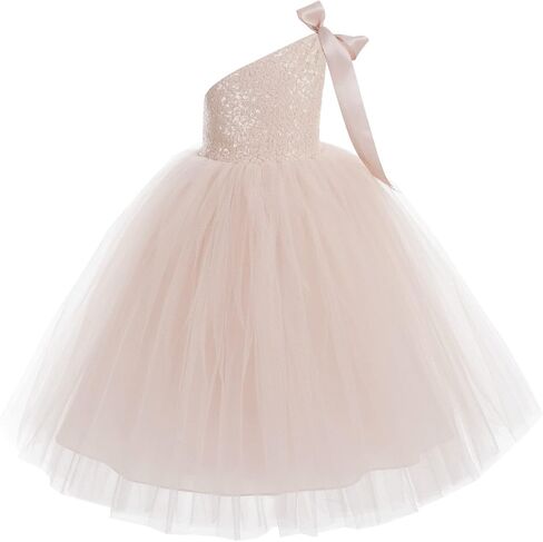ekidsbridal One-Shoulder Sequin Tutu Flower Girl Dress Princess Dresses Pageant Gown 182 in Saudi Arabia