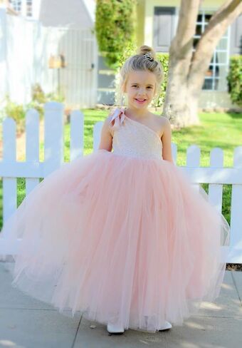 ekidsbridal One-Shoulder Sequin Tutu Flower Girl Dress Princess Dresses Pageant Gown 182 in Saudi Arabia