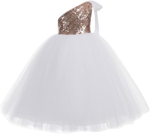 ekidsbridal One-Shoulder Sequin Tutu Flower Girl Dress Princess Dresses Pageant Gown 182 in Saudi Arabia