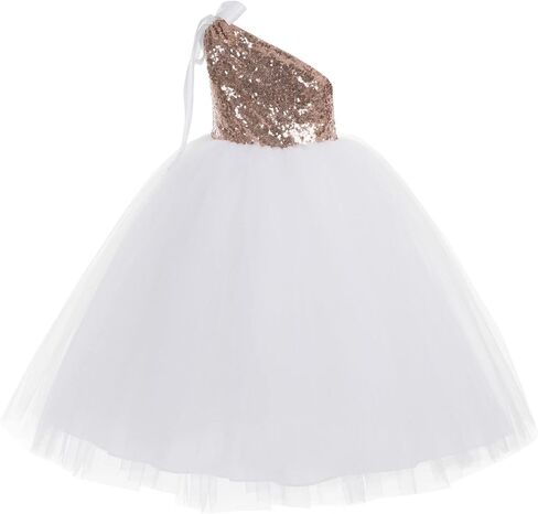 ekidsbridal One-Shoulder Sequin Tutu Flower Girl Dress Princess Dresses Pageant Gown 182 in Saudi Arabia