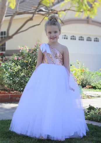 ekidsbridal One-Shoulder Sequin Tutu Flower Girl Dress Princess Dresses Pageant Gown 182 in Saudi Arabia